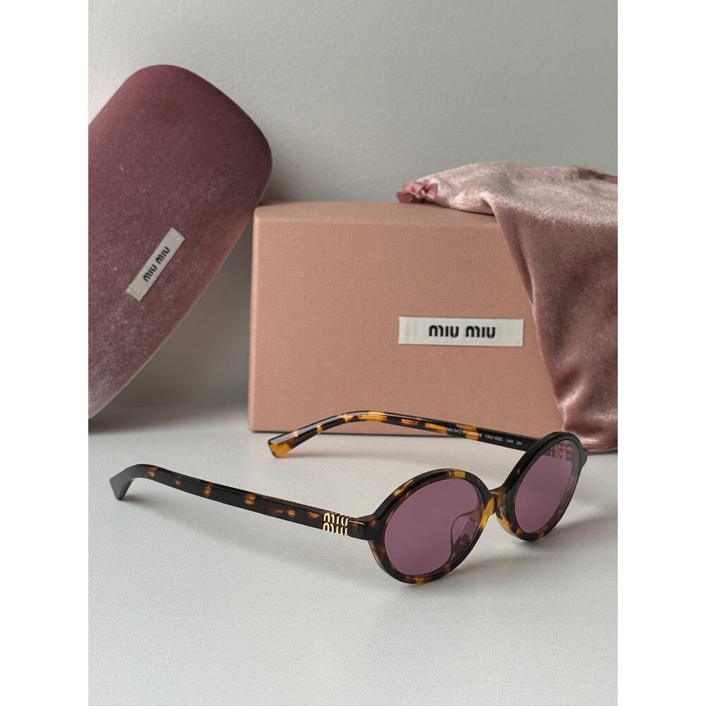 NEW Miu Miu MU04ZSF Tortoise Pink Sunglasses $518 - Picture 5 of 6